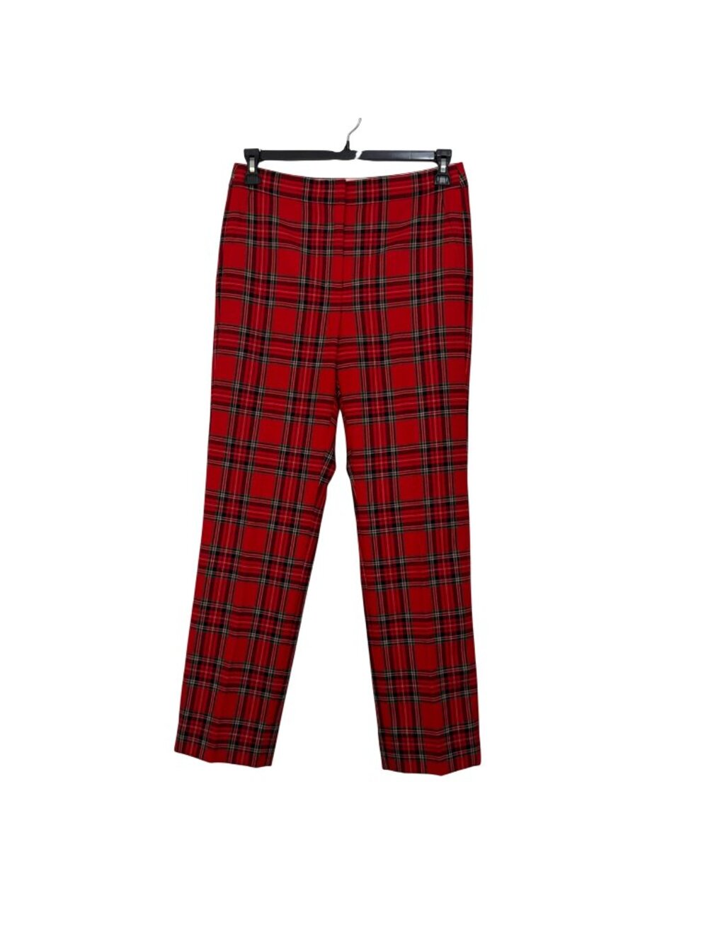 J.Crew Kate Womens Red Plaid Tartan Wool Blend Pants Size 8 Classic Fit Lined - Picture 1 of 14